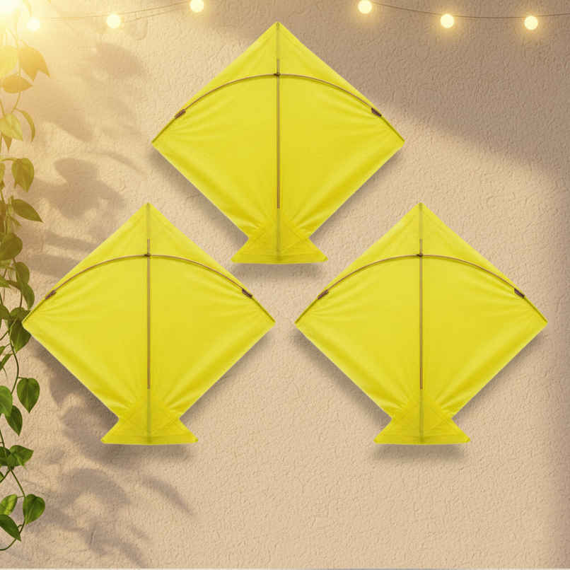 Paper Kite | Yellow | Pack of 3 | Patang | Samsidhi Paper Kite | Yellow | Pack of 3 | Patang | Samsidhi