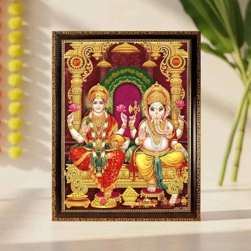 Goddess Lakshmi and Lord Ganesh Ji Photo Frame | Mangal Bhawan