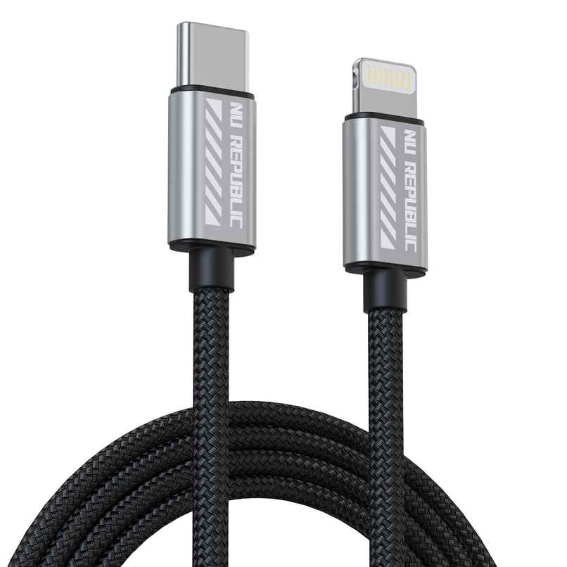 Nu Republic Blaze Flash 33W 1.25m Type C to Lightning Cable (Grey) -1 unit Nu Republic Blaze Flash 33W 1.25m Type C to Lightning Cable (Grey) -1 unit