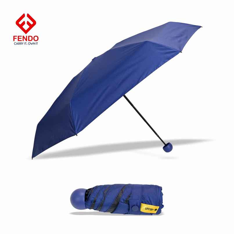 Fendo Capsule Umbrella With Cover | Navy Blue | 19 Inch | 5 Fold Fendo Capsule Umbrella With Cover | Navy Blue | 19 Inch | 5 Fold