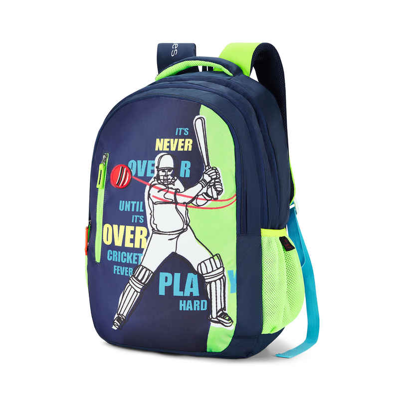 Nasher Miles Cricket Fever Backpack- Unisex-3 Compartment College Bag- Green- 45L