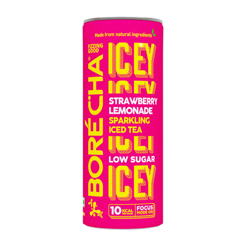Borecha Low Sugar Strawberry Lemon Sparkling Iced Tea Borecha Low Sugar Strawberry Lemon Sparkling Iced Tea