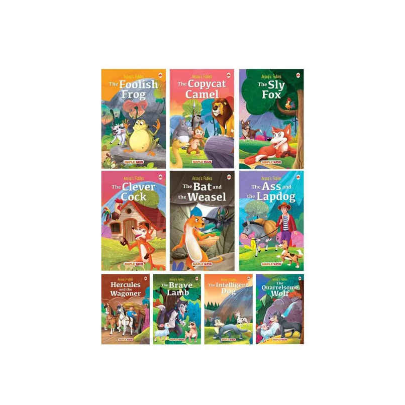 Story Book for Kids (Set of 10 Books) - Aesop's Fables - Moral Stories - 3 Years to 10 Years old