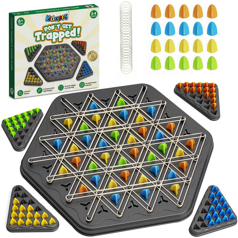 Kidology Chain Triangle Chess Board Game Toy For Kids & Adults