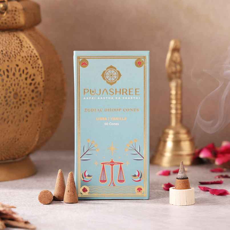 Pujashree Zodiac Dhoop Cones | Libra - Vanilla Pujashree Zodiac Dhoop Cones | Libra - Vanilla