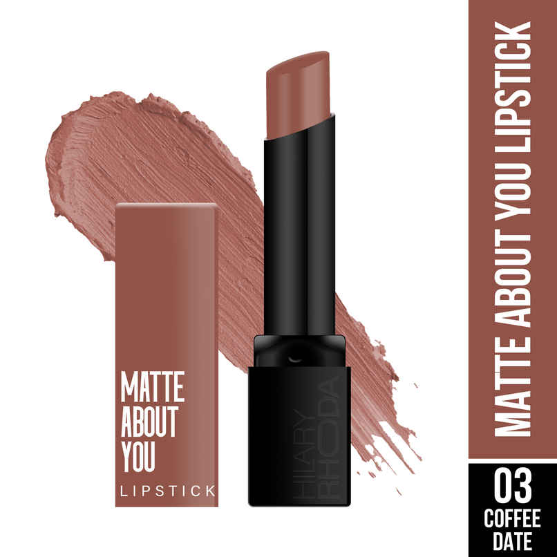 Hilary Rhoda Matte About You Lipstick | Long Lasting & Highly Pigmented | Coffee Date - Shade 03