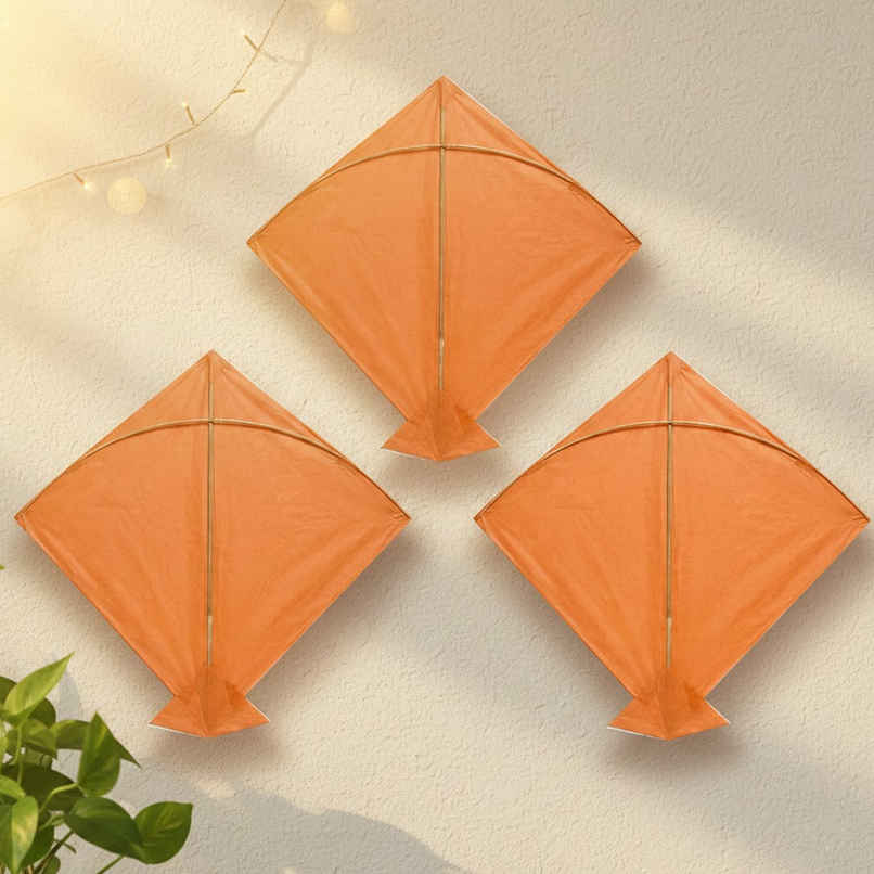 Paper Kite | Orange | Pack of 3 | Patang | Samsidhi Paper Kite | Orange | Pack of 3 | Patang | Samsidhi