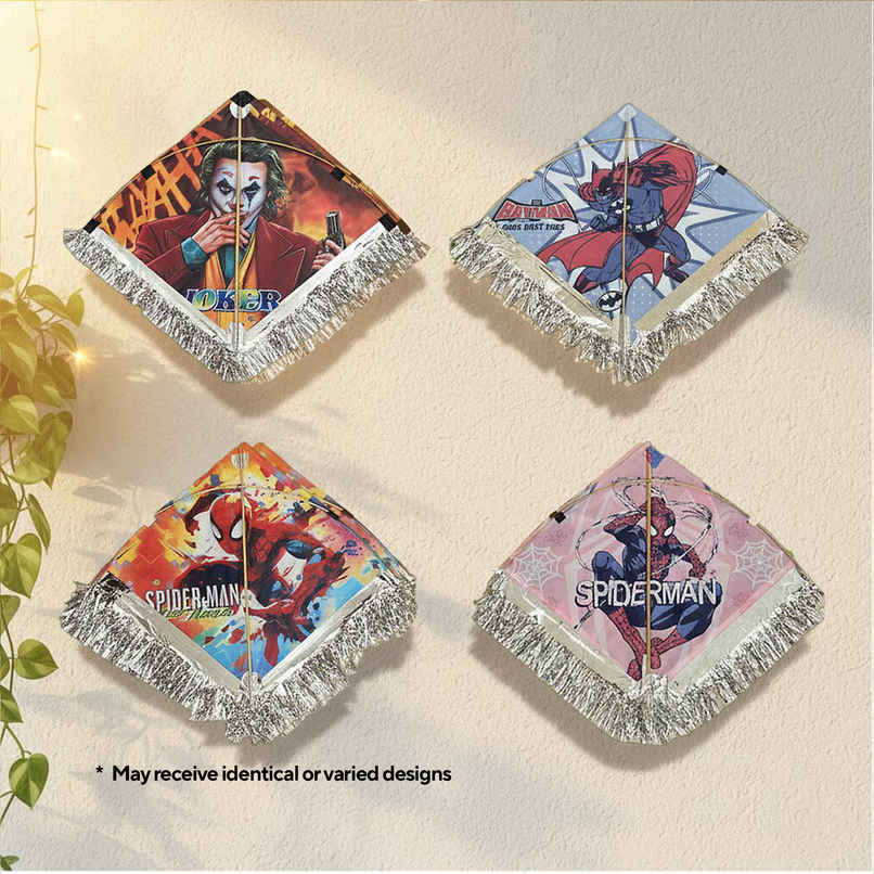 Cartoon Plastic Kite | Color and Design May Vary | Pack Of 4 | Patang | Special You Cartoon Plastic Kite | Color and Design May Vary | Pack Of 4 | Patang | Special You