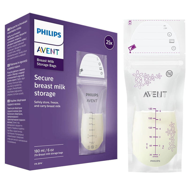 Philips Avent Breast Milk Storage Bags for Fridge or Freezer Philips Avent Breast Milk Storage Bags for Fridge or Freezer