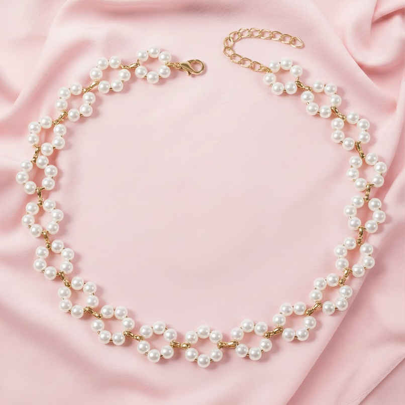 Shining Diva Fashion Stylish Pearl Chain Pendant Choker Necklace for Women and Girls | 14633np Shining Diva Fashion Stylish Pearl Chain Pendant Choker Necklace for Women and Girls | 14633np
