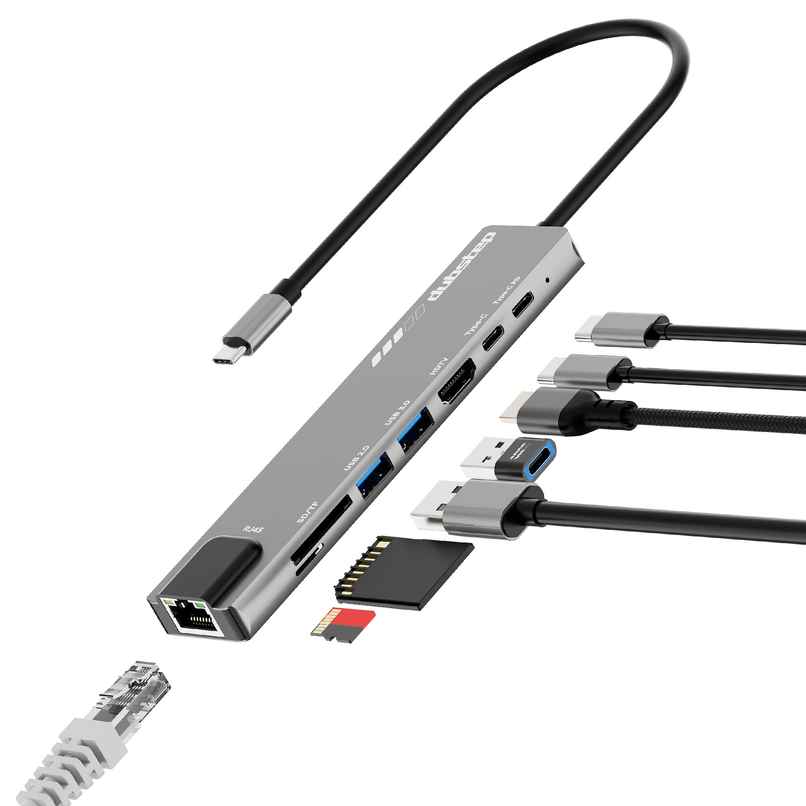 Dubstep SnaplinkGo 8-in-1 Type-C Multiport Hub Grey