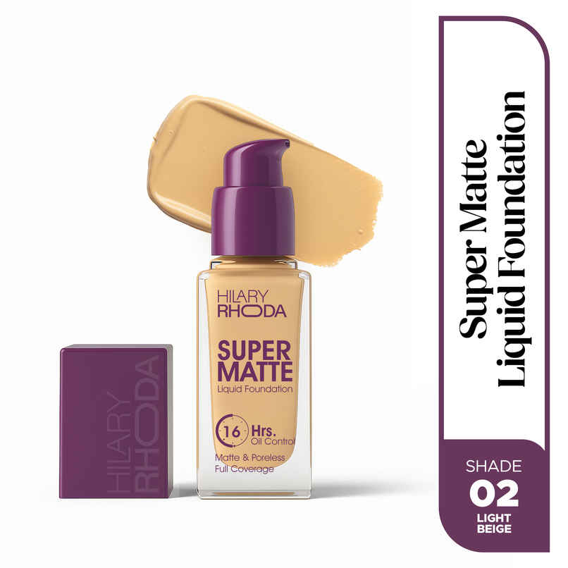 Hilary Rhoda Super Matte Liquid Foundation | Light Beige Shade 02