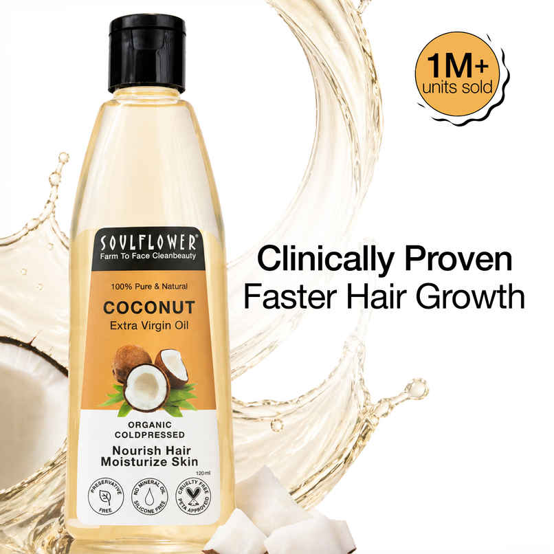 Soulflower Cold Pressed Coconut Hair Oil for Deep Nourishment