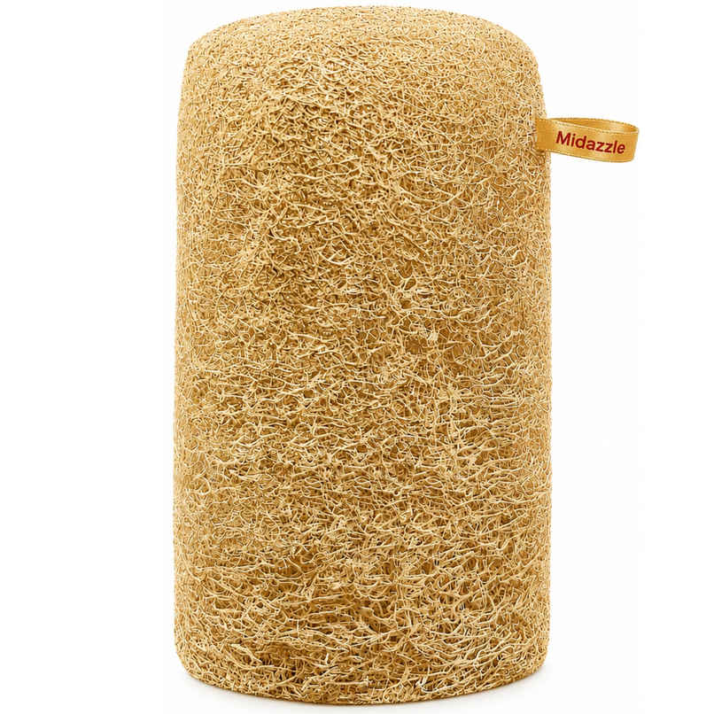 Midazzle 100% Natural Body Scrubber Organic Loofah for Bathing | Long | MIOL6101