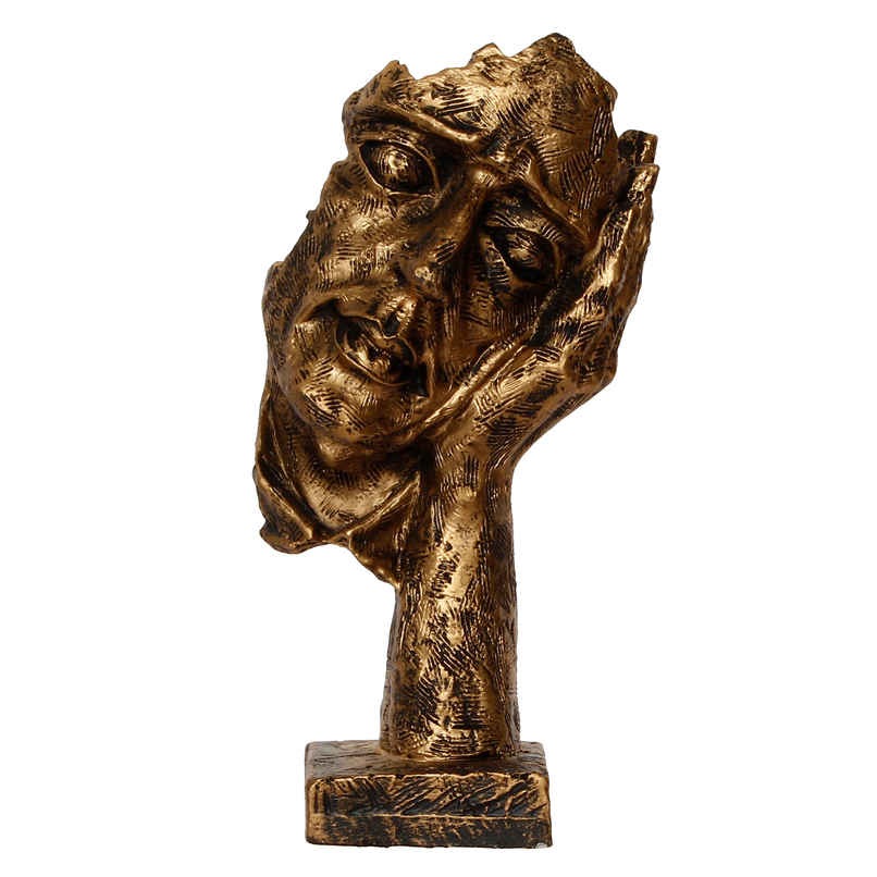 eCraftIndia Antique Finish Thinking Man Face Handcrafted Polyresin Showpiece