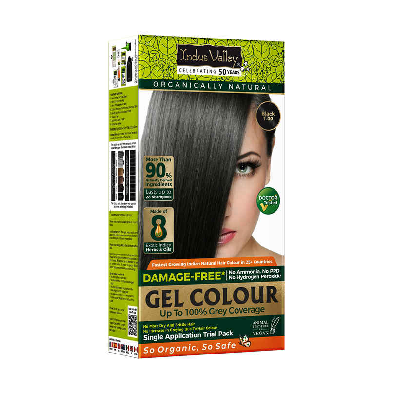 Indus Valley Gel Hair Colour for Women & Men Damage, Ammonia & PPD Free Hair Color | Black Indus Valley Gel Hair Colour for Women & Men Damage, Ammonia & PPD Free Hair Color | Black