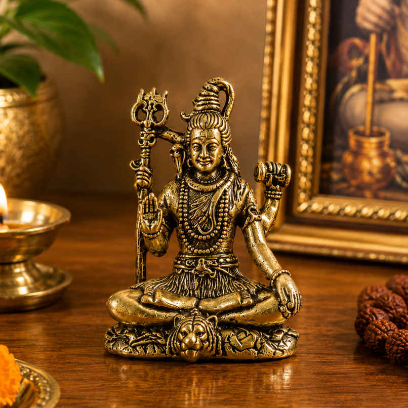 Pure Brass Shivji Idol | Estoria Collective Pure Brass Shivji Idol | Estoria Collective