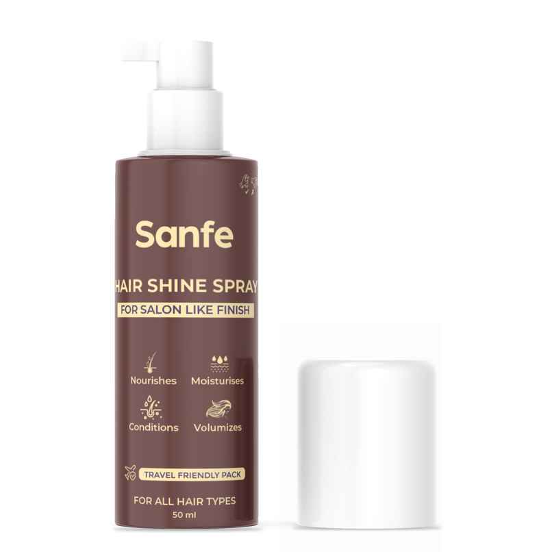 Sanfe Hair Shine Spray Vibrant, Glossy Nourishes, Moisturises, Volumizes Frizz Free Hair