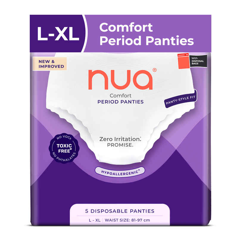 Nua Comfort Disposable Period Panties L-XL | Ultra-Absorbent | Pack of 5 Panties Nua Comfort Disposable Period Panties L-XL | Ultra-Absorbent | Pack of 5 Panties