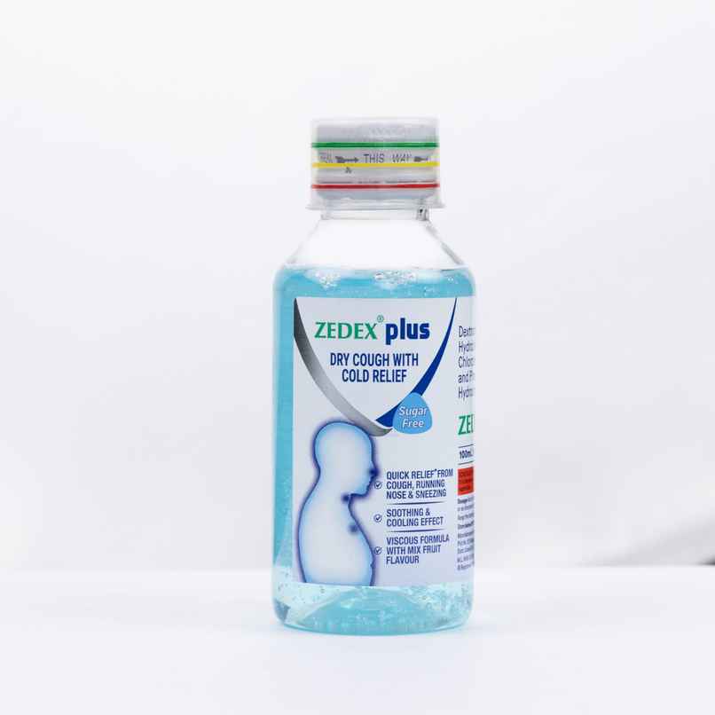 Zedex-Plus Mix Fruit Flavour Sugar Free Dry Cough Syrup Zedex-Plus Mix Fruit Flavour Sugar Free Dry Cough Syrup