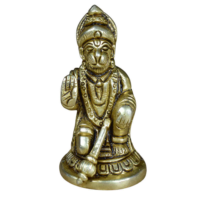 Brass Hanuman sitting | AROU NEST