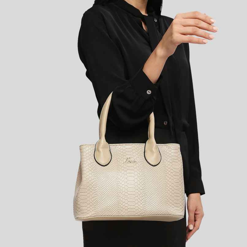 Lavie Women's Ficus Small Satchel Handbag | Satchel Bag | Ladies purse | Shoulder Bag | Beige