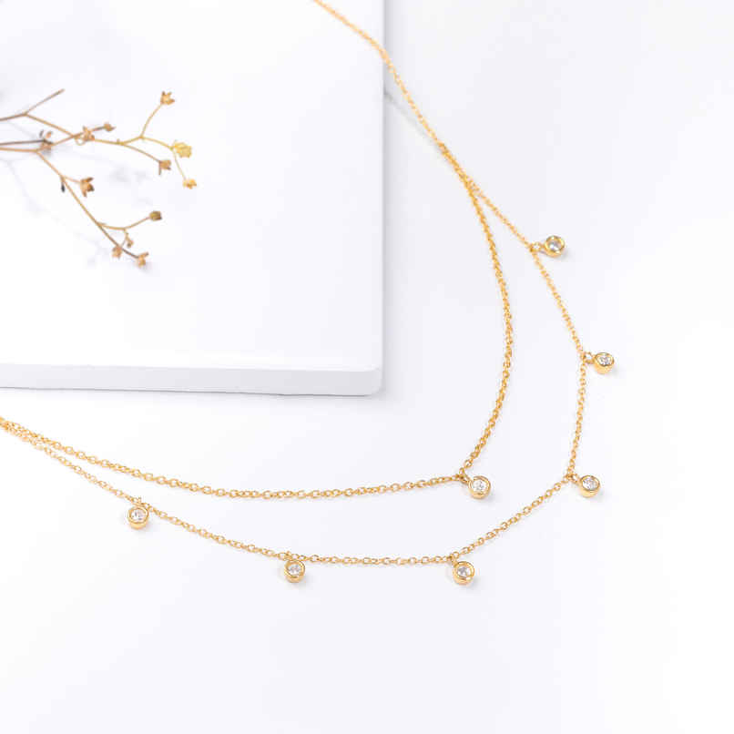 GIVA Golden Dual Layer Zircon Necklace GIVA Golden Dual Layer Zircon Necklace