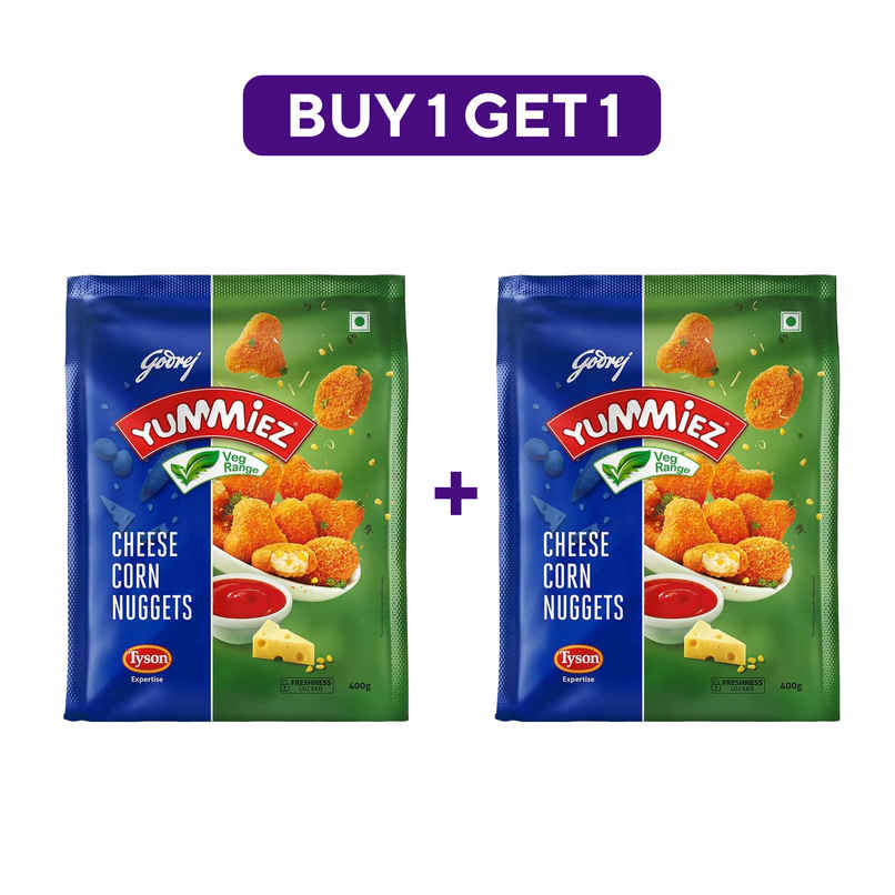 Godrej Yummiez Cheese Corn Nuggets (400g) & Godrej Yummiez Cheesy Pizza Fingers (250g) Combo