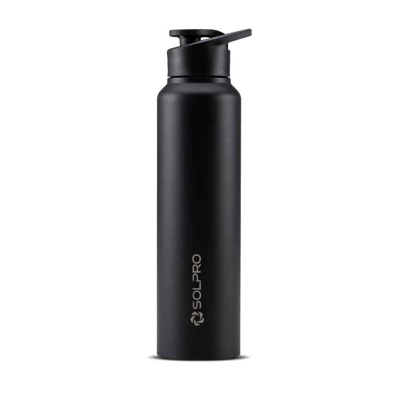 Solpro Alpha Stainless Steel Water Bottle | Gym Bottle | Odor & Bpa Free | 1 L | Black Solpro Alpha Stainless Steel Water Bottle | Gym Bottle | Odor & Bpa Free | 1 L | Black