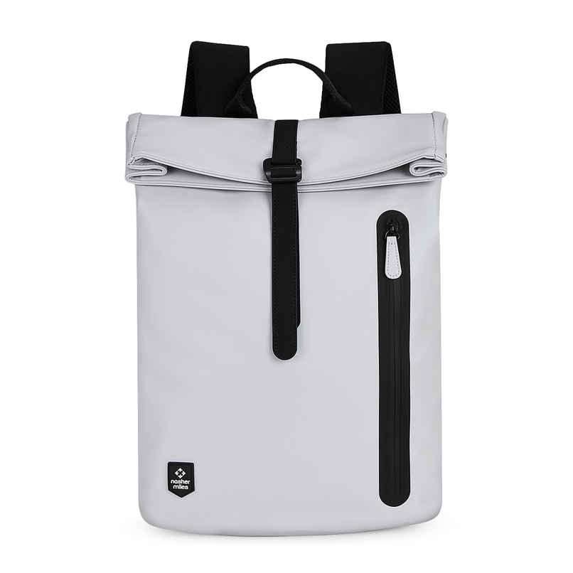 Nasher Miles Chelsea 28 L Top-open, Polyurethane Laptop Backpack for College and School- Grey