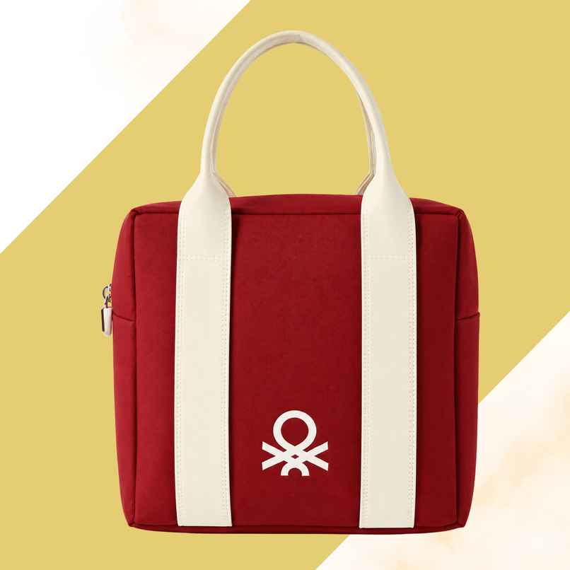 United Colors of Benetton Lunch Bag | Polyester | With Back Pocket | Maroon