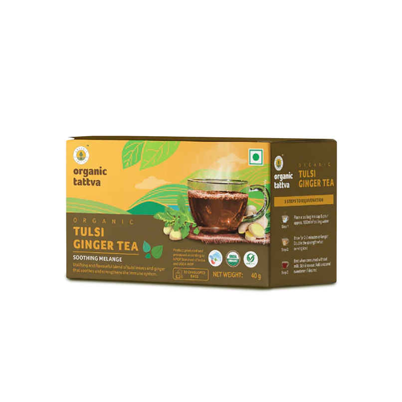 Organic Tattva Organic Tulsi Ginger Tea Organic Tattva Organic Tulsi Ginger Tea