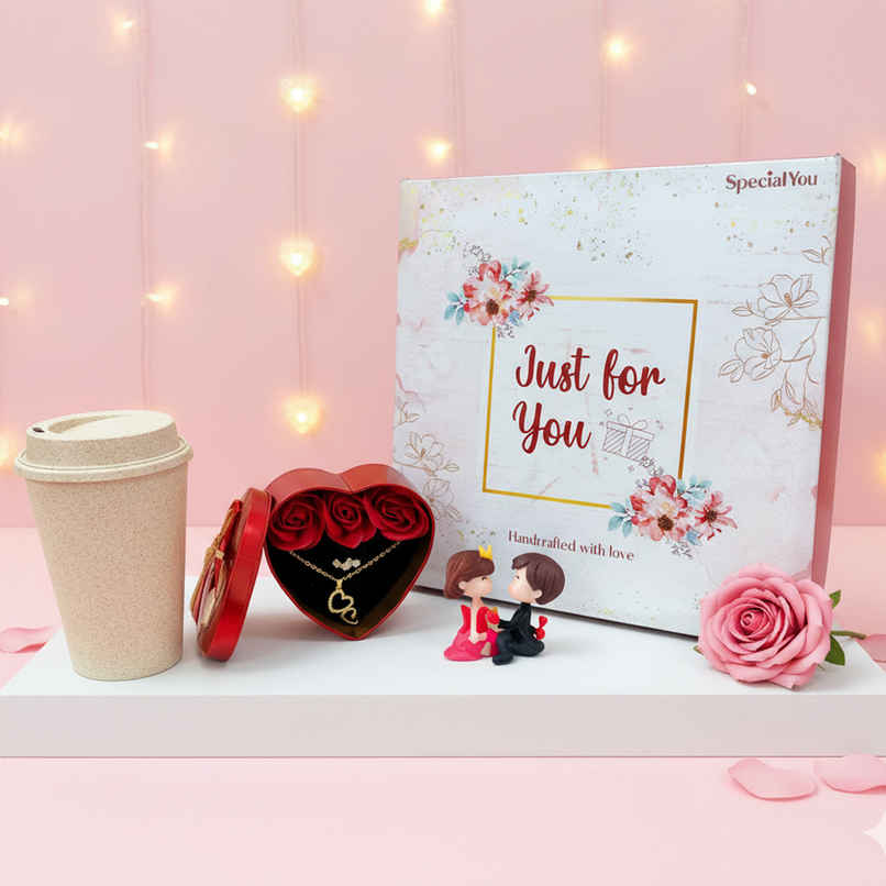 Curated Gift Hamper with Coffee Sipper, Pendant Ring Set and Miniature | Special You