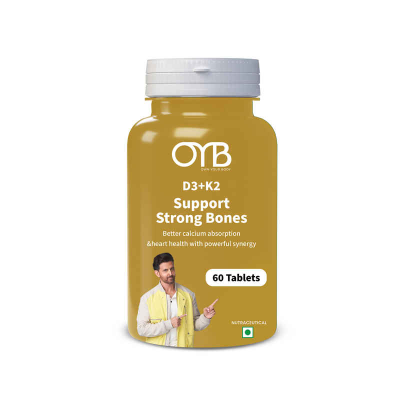 OYB D3 + K2 for Bone & Heart Health with D3, K2 MK-7 & Calcium | 60 Tablets | OYB D3 + K2 OYB D3 + K2 for Bone & Heart Health with D3, K2 MK-7 & Calcium | 60 Tablets | OYB D3 + K2