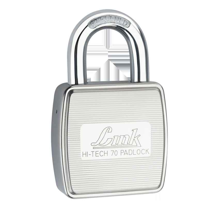 Link Stainless Steel Hi-Tech HT-70mm Lock with Hardened Shackle & 3 Keys