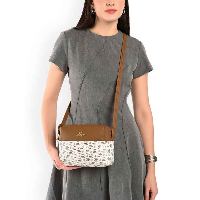 Lavie Women's Mono Ll Senna Box Crossbody Sling Bag | Ladies Purse Handbag | Off White