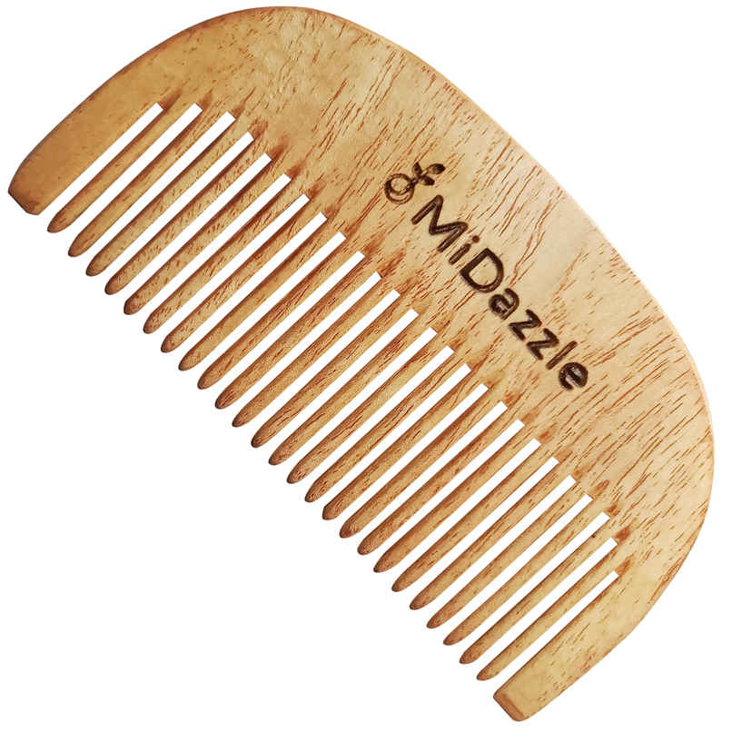 Midazzle Organic Kachhi Neem Wooden Compact Beard Comb | MINC2108