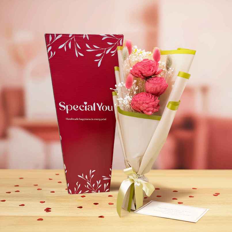 Red Dried Flower Love Bouquet | Ideal for Gifting | Special You