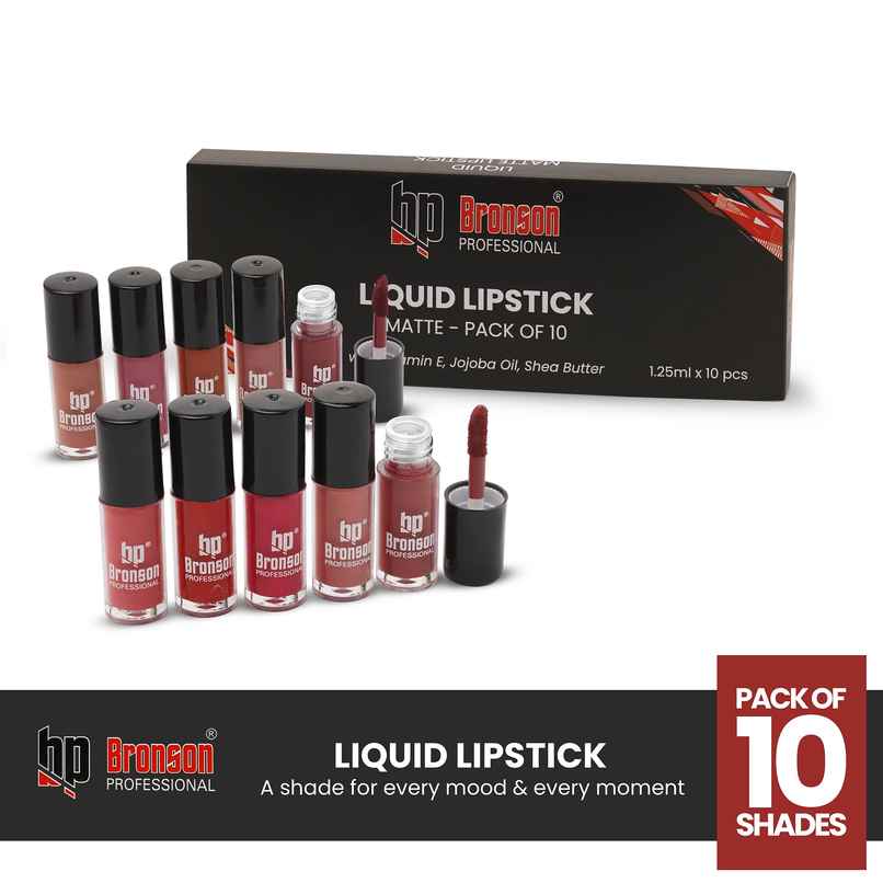 Bronson Professional Silky Mousse Liquid Matte Lipstick  Pack Of 10