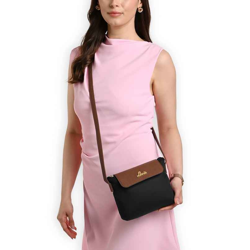 Lavie Women's Vero Flap Cross Body Sling Bag | Ladies Purse Handbag | Black Lavie Women's Vero Flap Cross Body Sling Bag | Ladies Purse Handbag | Black