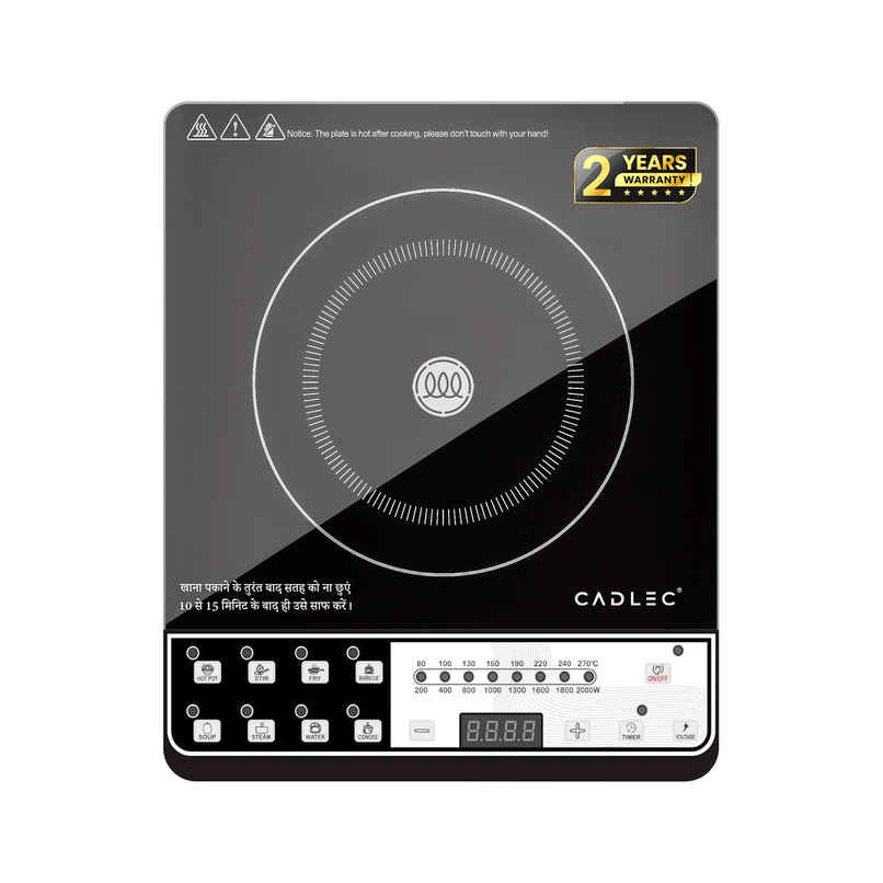 Cadlec Cook Ease 2000W Induction Cooktop | 8 Cooking Modes | Auto Shut Off | BIS Approved