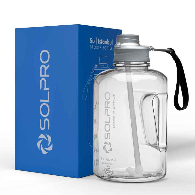 Solpro Su Istanbul Gallon Gym Bottle | Leakproof BPA Free SGAB-5M206-2 | White