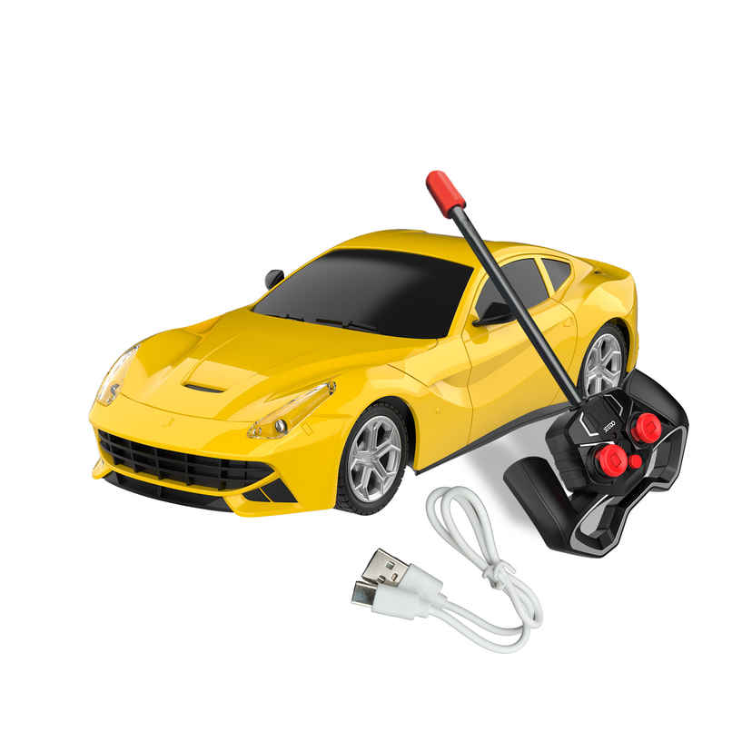 SEEDO Remote Control Car 1:24, 27 MHz, Type-C Rechargeable, Fast Speed Road Sniper 02 Car | Yellow
