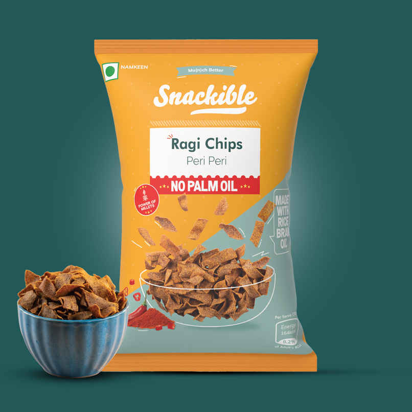 Snackible Peri Peri Ragi Chips - High Fibre, No Palm Oil