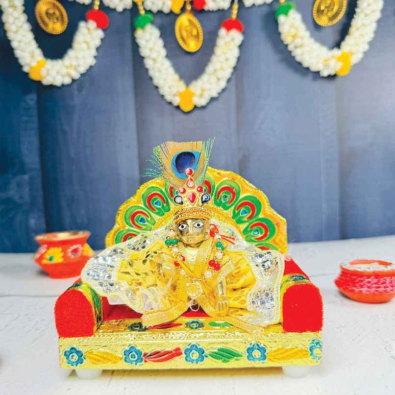Laddu Gopal Brass Idol One No. - 3.5 x 5 x 5.5 cm | Mangal Bhawan