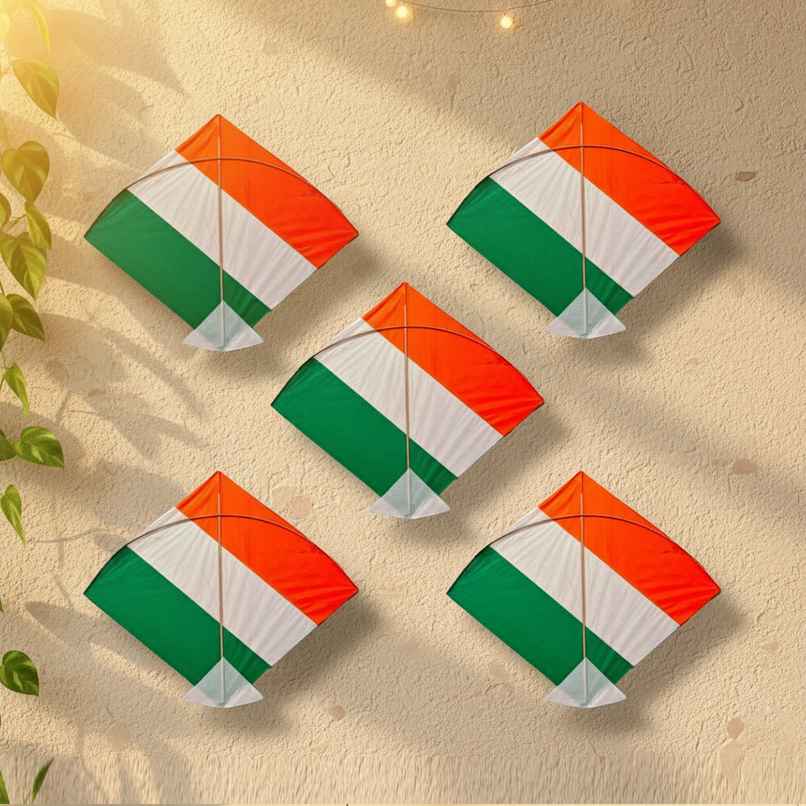 Tricolor Paper Kite | Pack Of 5 | Patang | House Of Festivals
