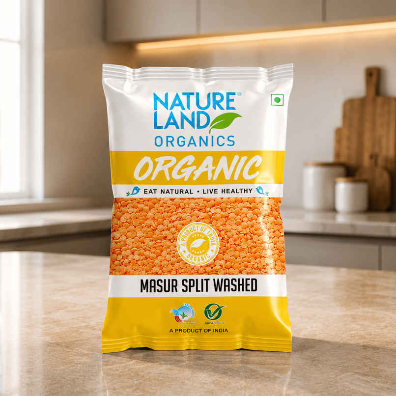 Natureland Organic Masoor Dal Split Washed Natureland Organic Masoor Dal Split Washed