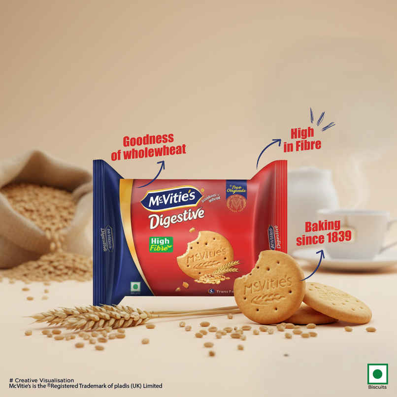Mcvitie's Digestive High Fibre Biscuits With Goodness Of Wholewheat,Super Saver Family Pack Mcvitie's Digestive High Fibre Biscuits With Goodness Of Wholewheat,Super Saver Family Pack