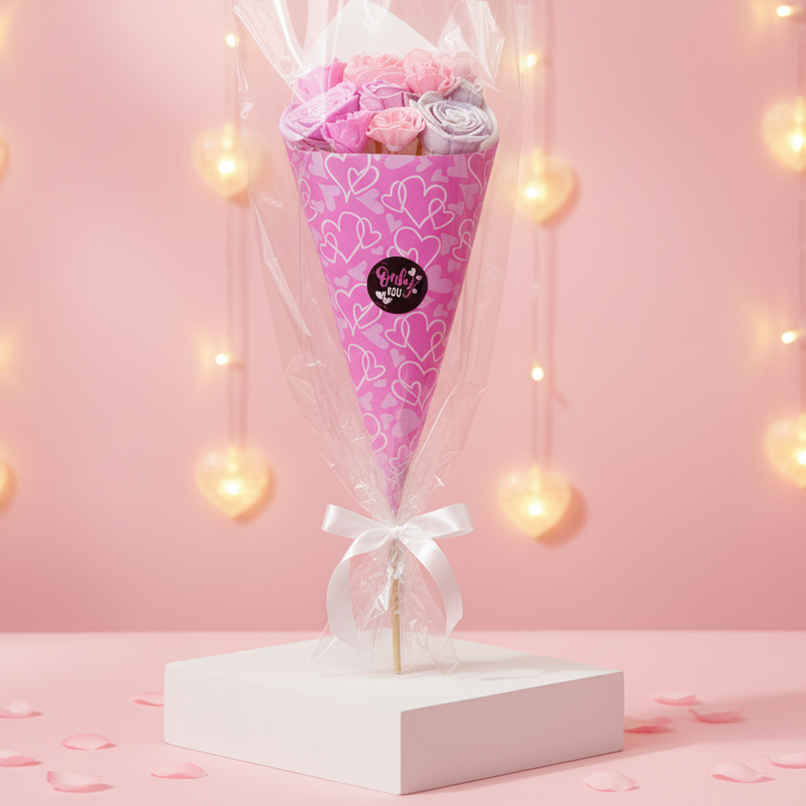 Rose and Lilac Love Flower Bouquet with Fragrance Spray | Ideal for Gifting | IRIS