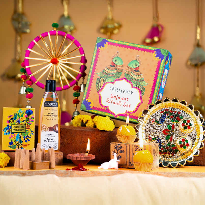 Soulflower Sajawat Decor Set | Home Party Decor Hamper Soulflower Sajawat Decor Set | Home Party Decor Hamper